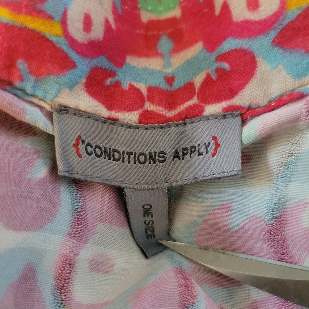 Anthropologie × Conditions Apply Floral Print Cinch Tie Waist Kimono Duster Top - Picture 15 of 16